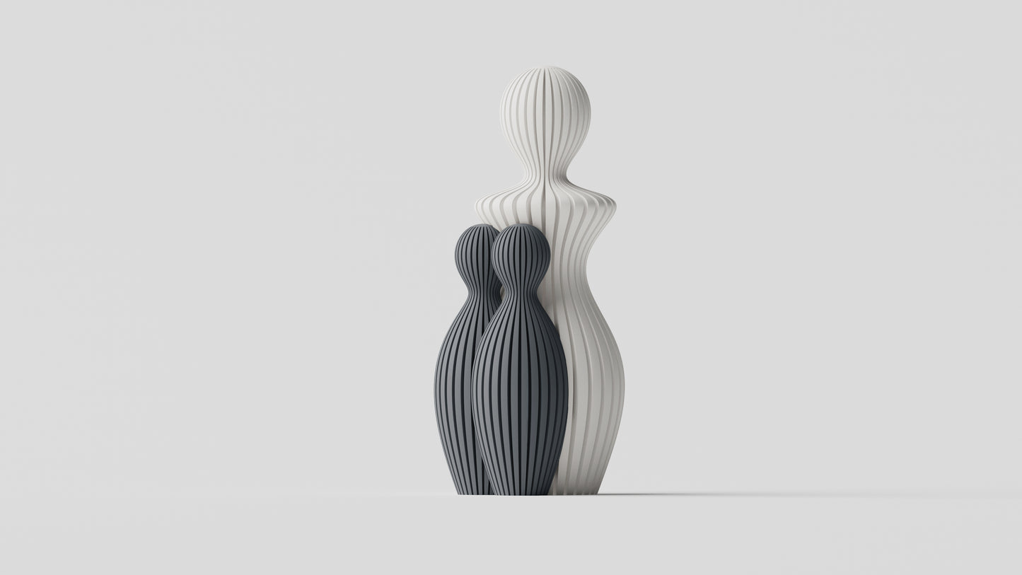 Familie Skulptur med 2 børn