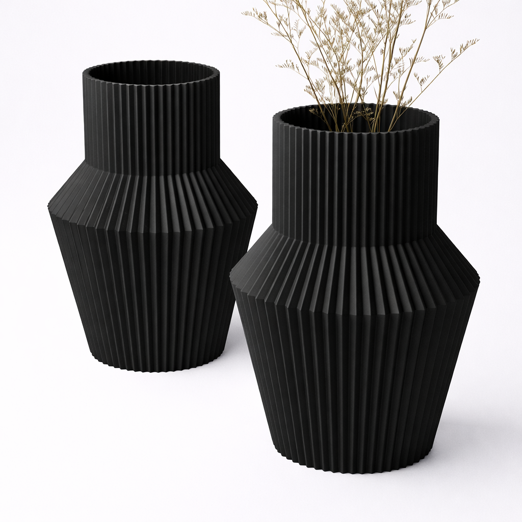 Pleated Vase Tapered