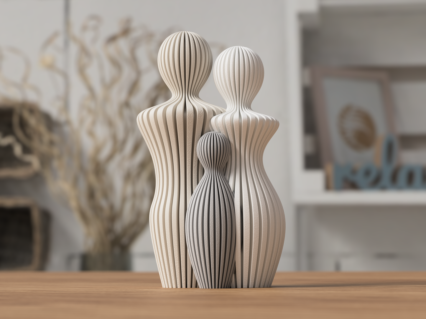 Familie Skulptur med 1 barn